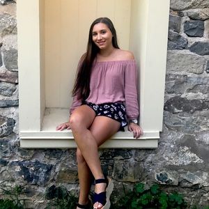 Dusty Rose/Mauve Off The Shoulder Blouse